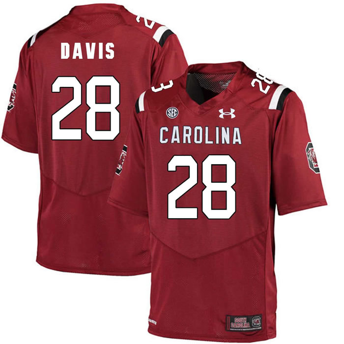South Carolina Gamecocks #28 Mike Davis Red College Football Jersey